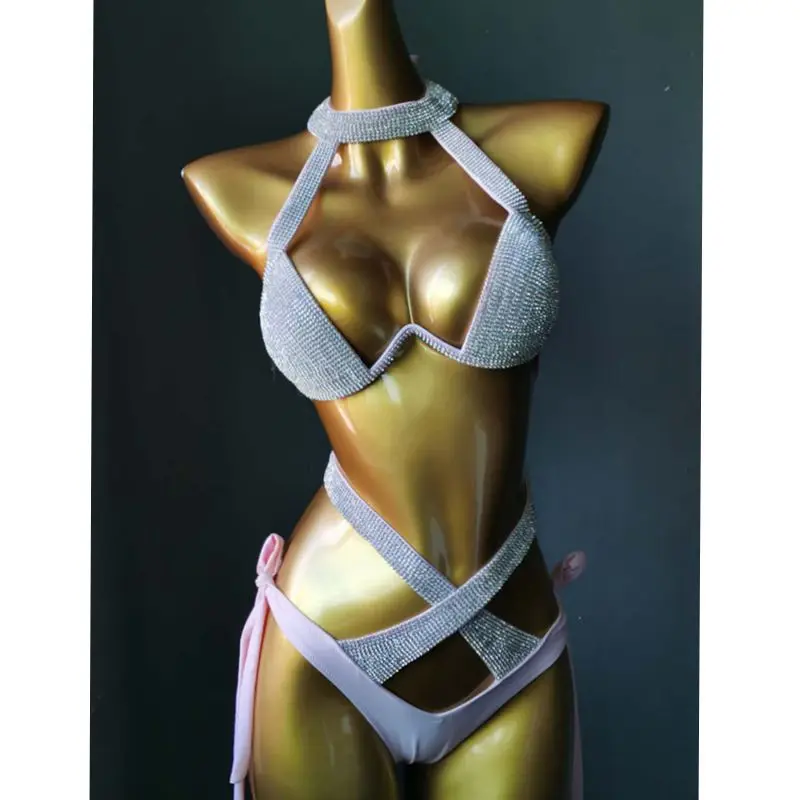 Rhinestone Sexy Push Up Halter Swimming Suit Summer Vocation Beachwear Unpadded Wire Free Cross Adjustable Bandage Bikini Set
Rhinestone Sexy Push Up Halter Swimming Suit Summer Vocation Beachwear Unpadded Wire Free Cross Adjustable Bandage Bikini Set