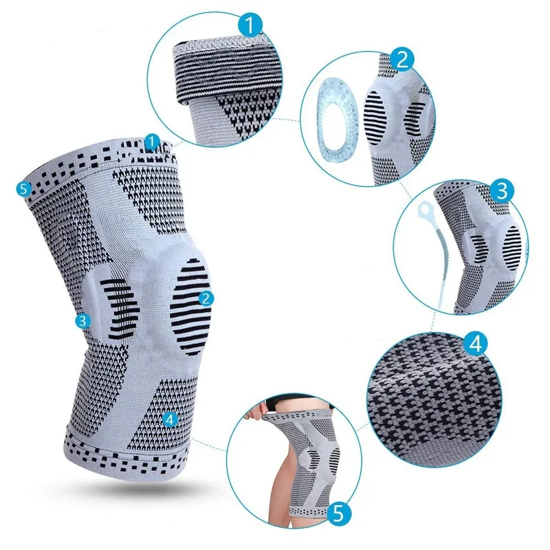 1pc Outdoor Knee Support Silicone Men Women Knitted Sports Knee Pads Running Fitness Elastic Wrap Brace
1pc Outdoor Knee Support Silicone Men Women Knitted Sports Knee Pads Running Fitness Elastic Wrap Brace