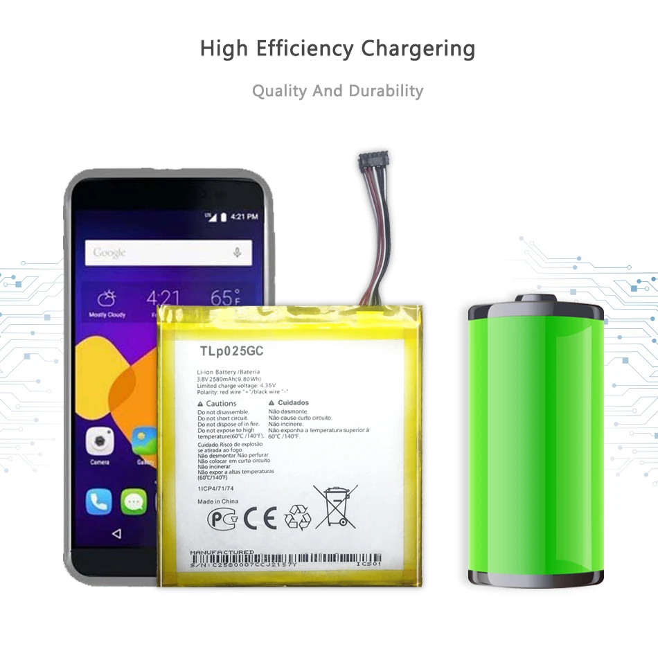 Mobile Phone Battery for Alcatel One Touch Pixi 4 (7) 3G 9003X 9003A Battery 2580mAh TLP025GC
Mobile Phone Battery for Alcatel One Touch Pixi 4 (7) 3G 9003X 9003A Battery 2580mAh TLP025GC