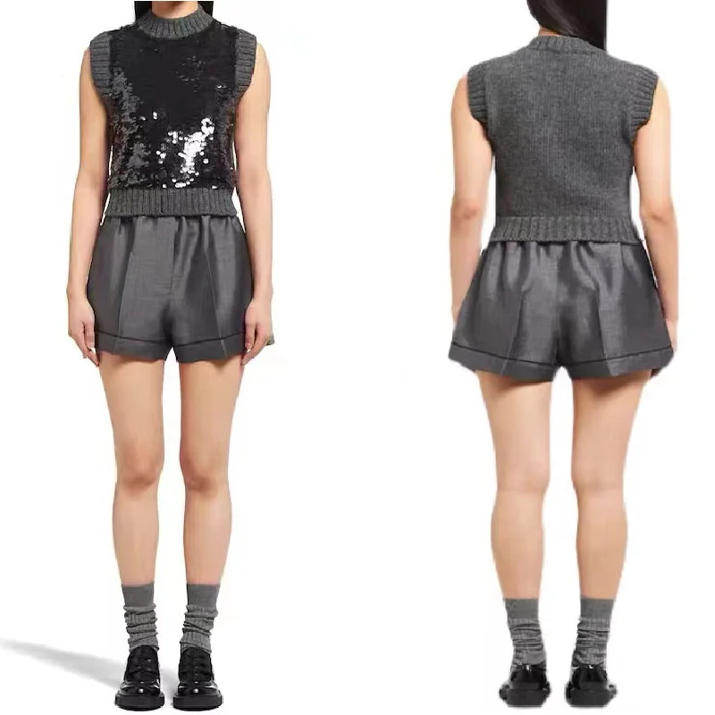 21 luxury design high-end sparkling beads fashion women's sleeveless knitted vest temperament round neck versatile Sweater Vest
21 luxury design high-end sparkling beads fashion women's sleeveless knitted vest temperament round neck versatile Sweater Vest