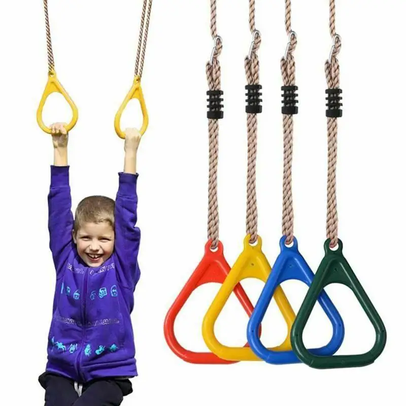 Children Trapeze Swing Bar With Rings Wooden Playset For Kids Adult Fitness Plastic Ring T4R4 | Спорт и развлечения