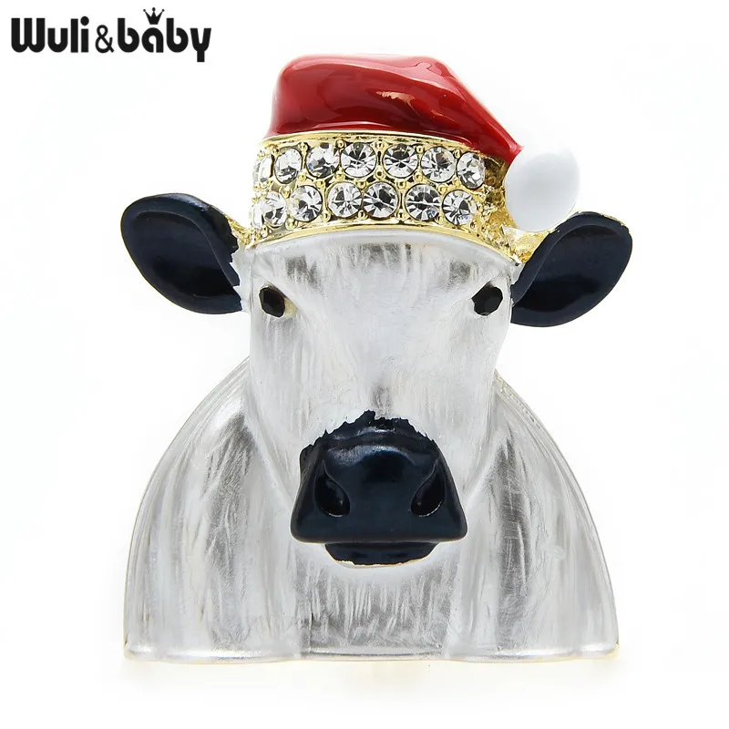 Wuli&baby Christmas Wear Cap Cow Cattle Brooches Women Unisex Rhinestone New Year Animal Brooch Pins Gifts
Wuli&baby Christmas Wear Cap Cow Cattle Brooches Women Unisex Rhinestone New Year Animal Brooch Pins Gifts