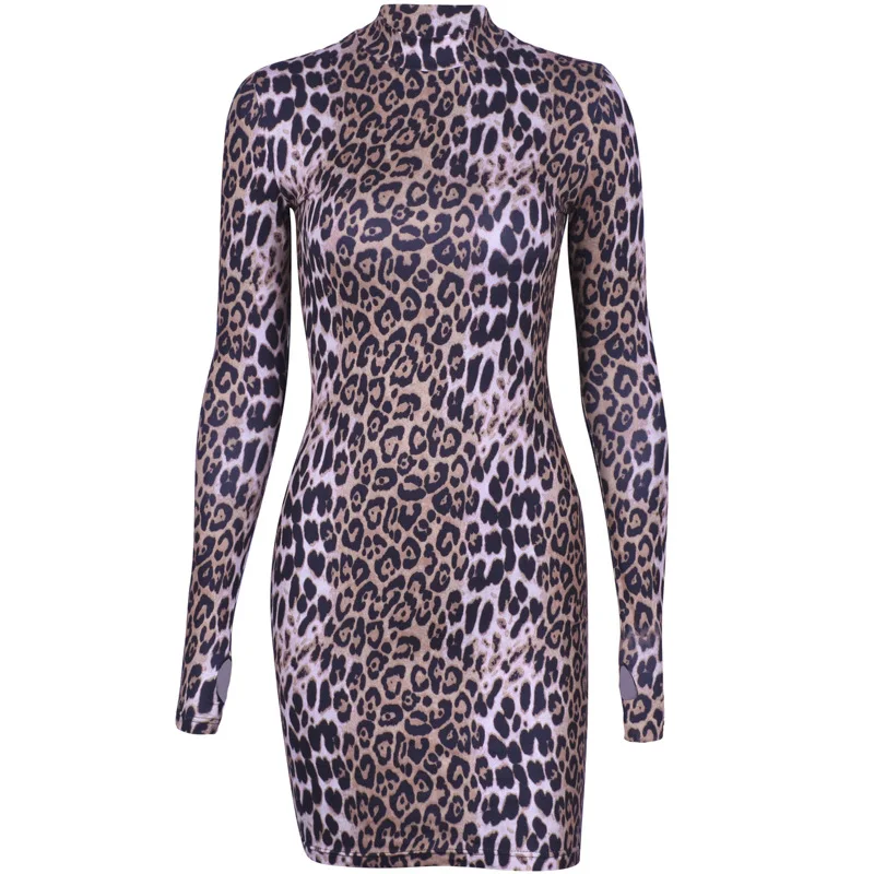 2020 Autumn New Women's Leopard Print Personality Fashion Sexy Long-sleeved Round Neck Pullover Finger Sleeve Slim Dress
2020 Autumn New Women's Leopard Print Personality Fashion Sexy Long-sleeved Round Neck Pullover Finger Sleeve Slim Dress