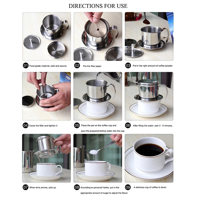 Coffee Drip Filter Cup Stainless Steel Coffee Drip Pot Portable Reusable Paperless Pour Over for Office Home Outdoor Use
Coffee Drip Filter Cup Stainless Steel Coffee Drip Pot Portable Reusable Paperless Pour Over for Office Home Outdoor Use
