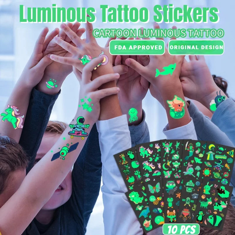 5/10Pcs Luminous Tattoo Anime Stickers Toys Children Body Art Temporary Fake Tattoos Waterproof Cartoon Unicorn Animal Mermaid
5/10Pcs Luminous Tattoo Anime Stickers Toys Children Body Art Temporary Fake Tattoos Waterproof Cartoon Unicorn Animal Mermaid