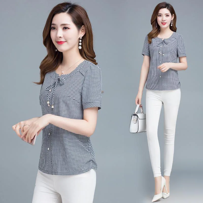 2021 Women Spring Summer Style Chiffon Blouses Shirts Lady Casual Striped Peter Pan Collar Short Sleeve Blusas Tops
2021 Women Spring Summer Style Chiffon Blouses Shirts Lady Casual Striped Peter Pan Collar Short Sleeve Blusas Tops