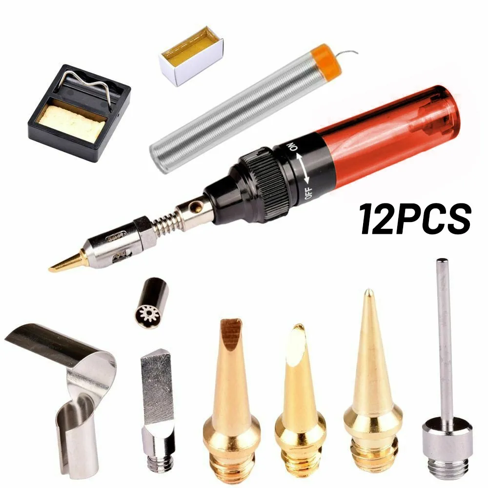 12Pcs MT-100 Gas Welding Soldering Irons Welding Pen Burner Blow Torch Gas Soldering Iron Cordless Butane Tip Welding Tool
12Pcs MT-100 Gas Welding Soldering Irons Welding Pen Burner Blow Torch Gas Soldering Iron Cordless Butane Tip Welding Tool