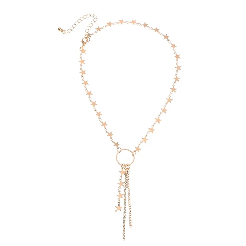Chain necklace women's neck chain temperament stars With drill tassel manual necklace Sen department choker Collarbone chain
Chain necklace women's neck chain temperament stars With drill tassel manual necklace Sen department choker Collarbone chain