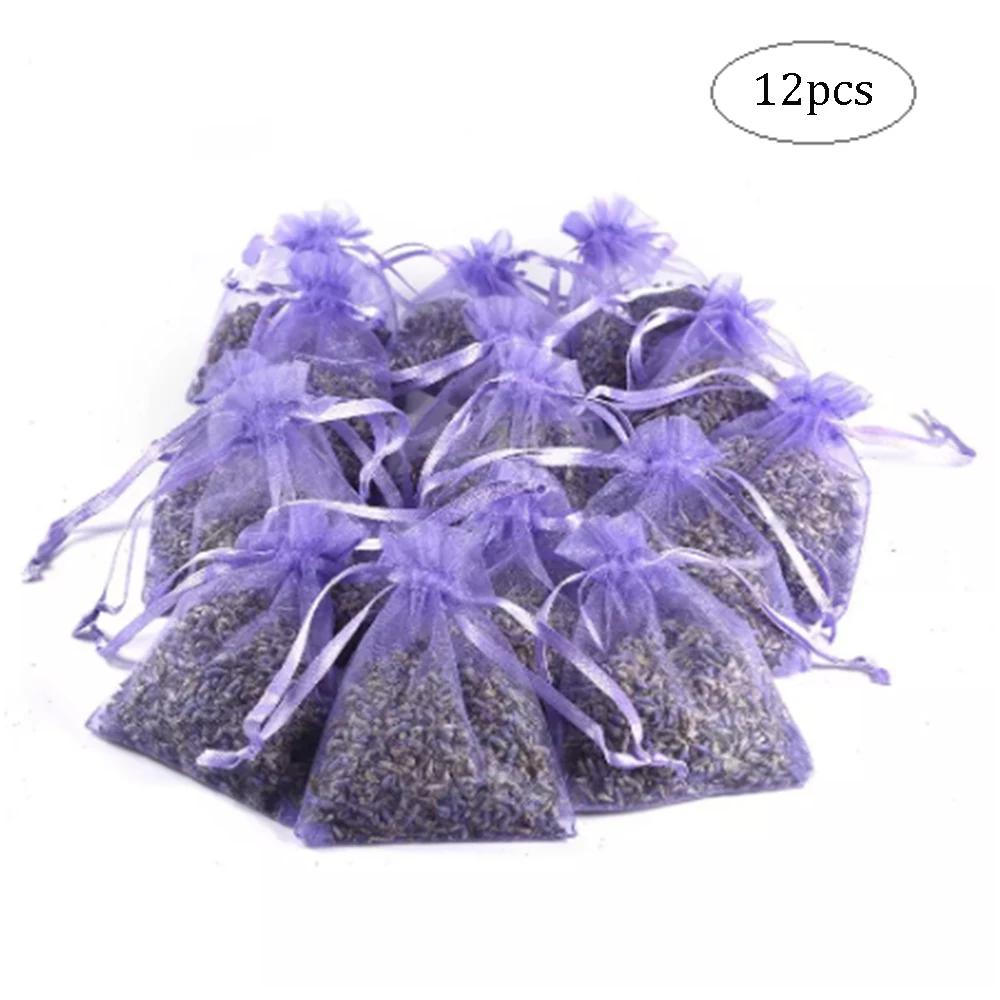 

12pcs Lavender Scented Sachets Bag For Closets Drawers Durable Multi-purpose Filled With Naturally Dried Lavender Flower Buds