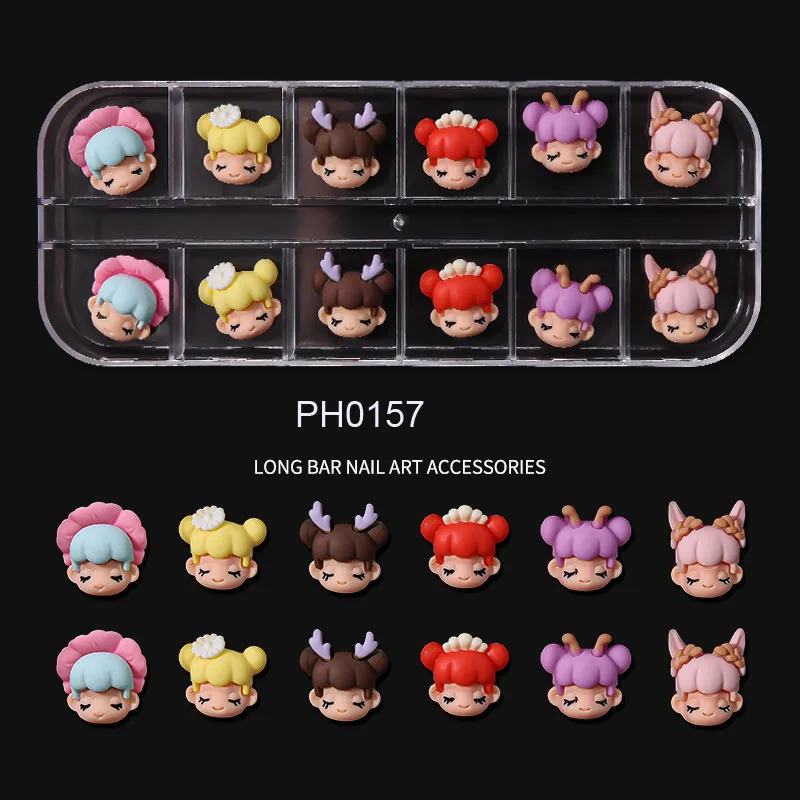 12Grids(12 Styles) Kawaii Accessories Nail Art Flat-Back Decorations Animal/Carton Plastic Mixed 3D Charms For Girls Nails Y9001
12Grids(12 Styles) Kawaii Accessories Nail Art Flat-Back Decorations Animal/Carton Plastic Mixed 3D Charms For Girls Nails Y9001