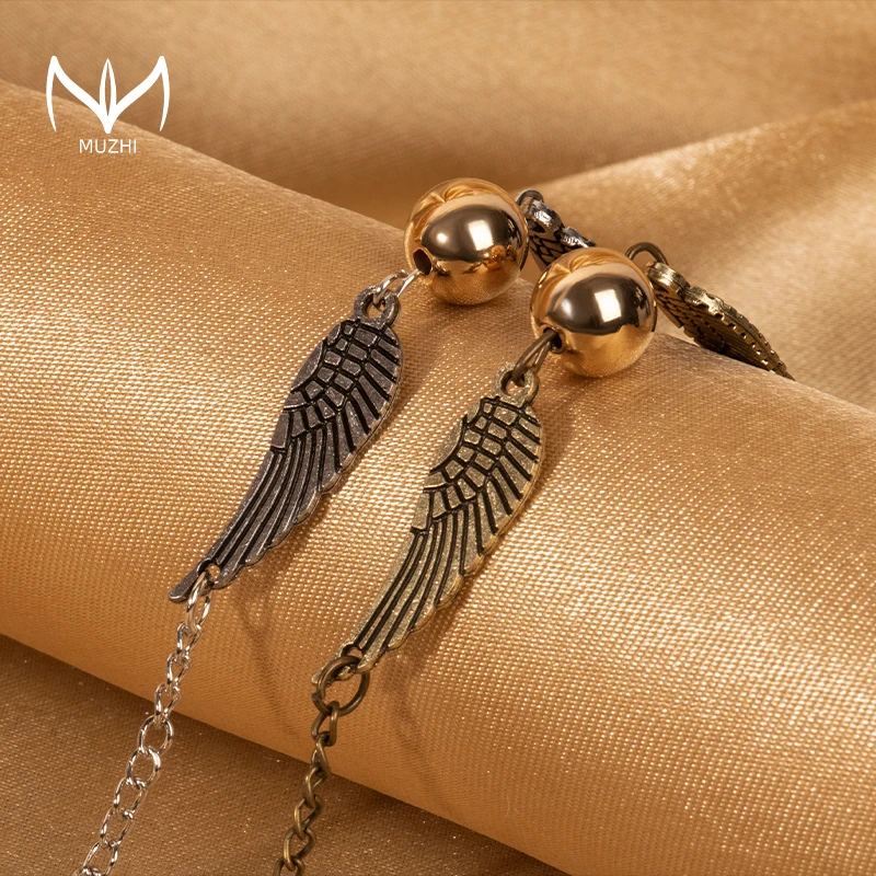 MUZHI Fashion Vintage Feather Bracelet For Women Gold Silver Chain Punk Bracelets Men Angel Beads Bracelet Birthday Jewelry Gift
MUZHI Fashion Vintage Feather Bracelet For Women Gold Silver Chain Punk Bracelets Men Angel Beads Bracelet Birthday Jewelry Gift