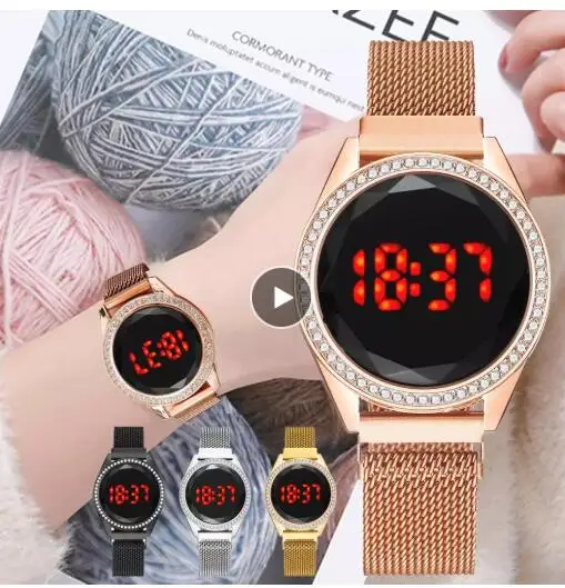 Trendy Fashion Sports LED Watches for Women Steel Band Personalized Electronic Female Clock
Trendy Fashion Sports LED Watches for Women Steel Band Personalized Electronic Female Clock