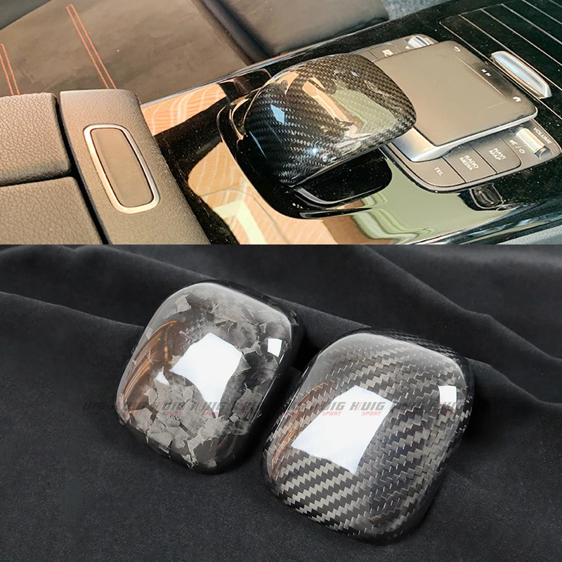 

1pcs Dry Forged carbon fiber Gear Knob Head Sticker Cover Trim For Mercedes Benz CLA Class C118 CLA180 CLA200 A35 A45 2020 2021