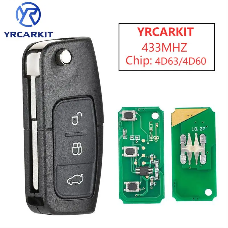 Remote Key 4D60/ 4D63 Chip 3 Button Transponder Chip for Focus Mondeo C Max S Max Galaxy Fiesta 433MHz HU101 Blade
Remote Key 4D60/ 4D63 Chip 3 Button Transponder Chip for Focus Mondeo C Max S Max Galaxy Fiesta 433MHz HU101 Blade