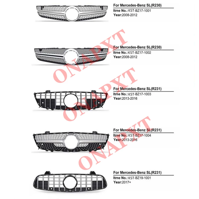 For Benz R172 R230 R231 W217 C217 Car Hood Bumper GT Front Grill Styling Middle Grille Front Bumper Grille X SLK SLC SL S-Coupe
For Benz R172 R230 R231 W217 C217 Car Hood Bumper GT Front Grill Styling Middle Grille Front Bumper Grille X SLK SLC SL S-Coupe