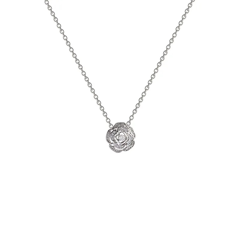 LIWO French Vintage Crystal Zircon Rose Flower Pendant Necklace Silver Titanium Steel Chain Necklaces Jewelry for Women Fashion
LIWO French Vintage Crystal Zircon Rose Flower Pendant Necklace Silver Titanium Steel Chain Necklaces Jewelry for Women Fashion