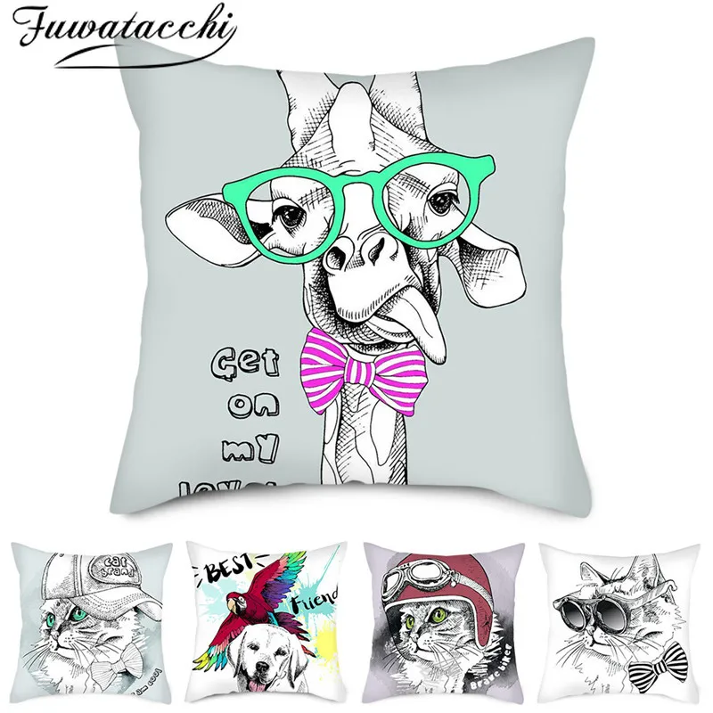 Fuwatacchi Dog Cushion Covers Visual Impact Pattern Pillow Cases Cotton for Bedroom Sofa Decorative Cat Pillow Covers 45*45cm 
Fuwatacchi Dog Cushion Covers Visual Impact Pattern Pillow Cases Cotton for Bedroom Sofa Decorative Cat Pillow Covers 45*45cm