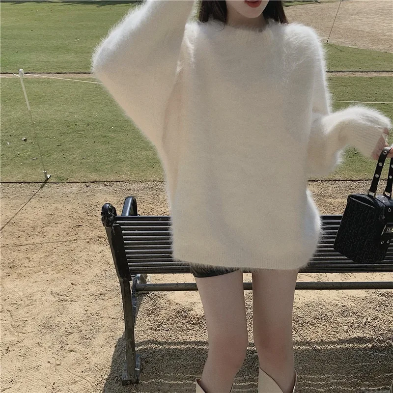 DALMAZZO Autumn Winter Mink Cashmere Oversize Soft Tops Women Pullover V Neck Thick Warm Loose Long Sweaters Female 2021 New
DALMAZZO Autumn Winter Mink Cashmere Oversize Soft Tops Women Pullover V Neck Thick Warm Loose Long Sweaters Female 2021 New