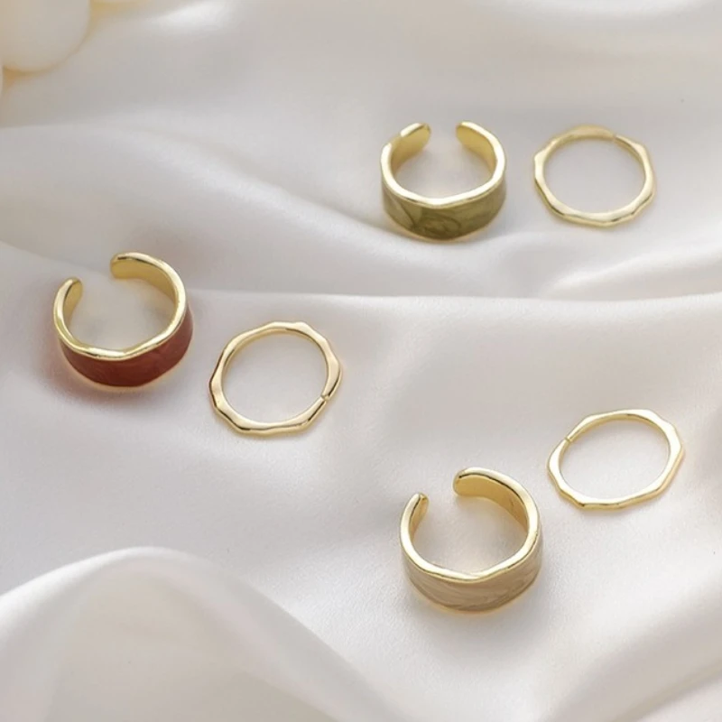 U-Magical 2PCS Enamel Irregular Wide Rings Set for Women Gold Color Metal Open Adjustable Charm Index Finger Ring Jewellery
U-Magical 2PCS Enamel Irregular Wide Rings Set for Women Gold Color Metal Open Adjustable Charm Index Finger Ring Jewellery