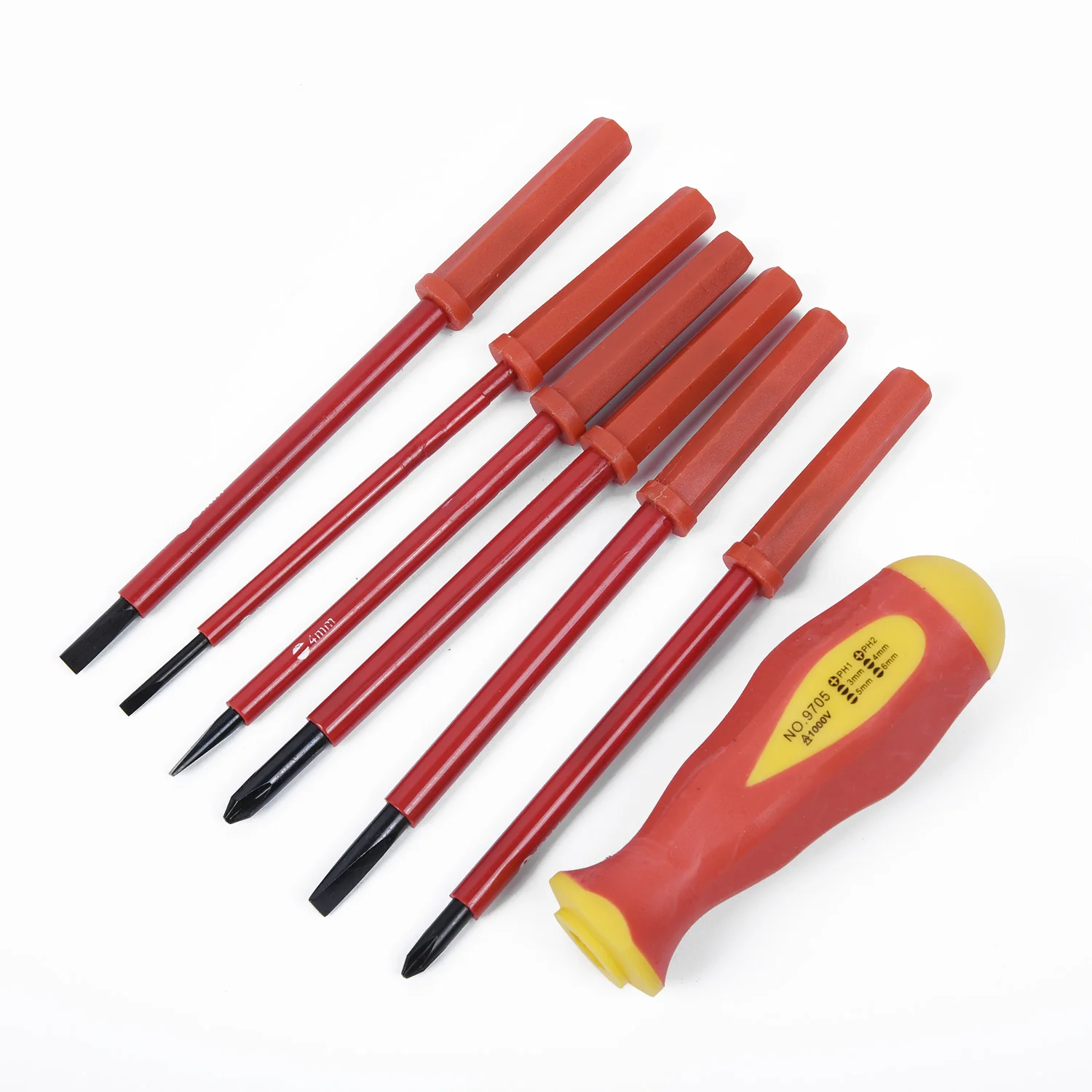 NEW 7pcs Electrician's Insulated Electrical Dual Head Hand Screwdriver Tool Set PH1 / PH2 Cross Head Screwdriver Flat Tip Drill
NEW 7pcs Electrician's Insulated Electrical Dual Head Hand Screwdriver Tool Set PH1 / PH2 Cross Head Screwdriver Flat Tip Drill