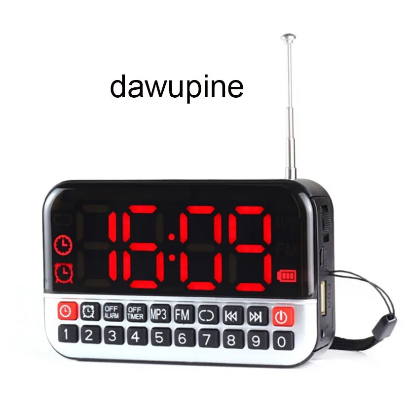 Многофункциональный мини динамик dawupine с будильником радио MP3 Портативный