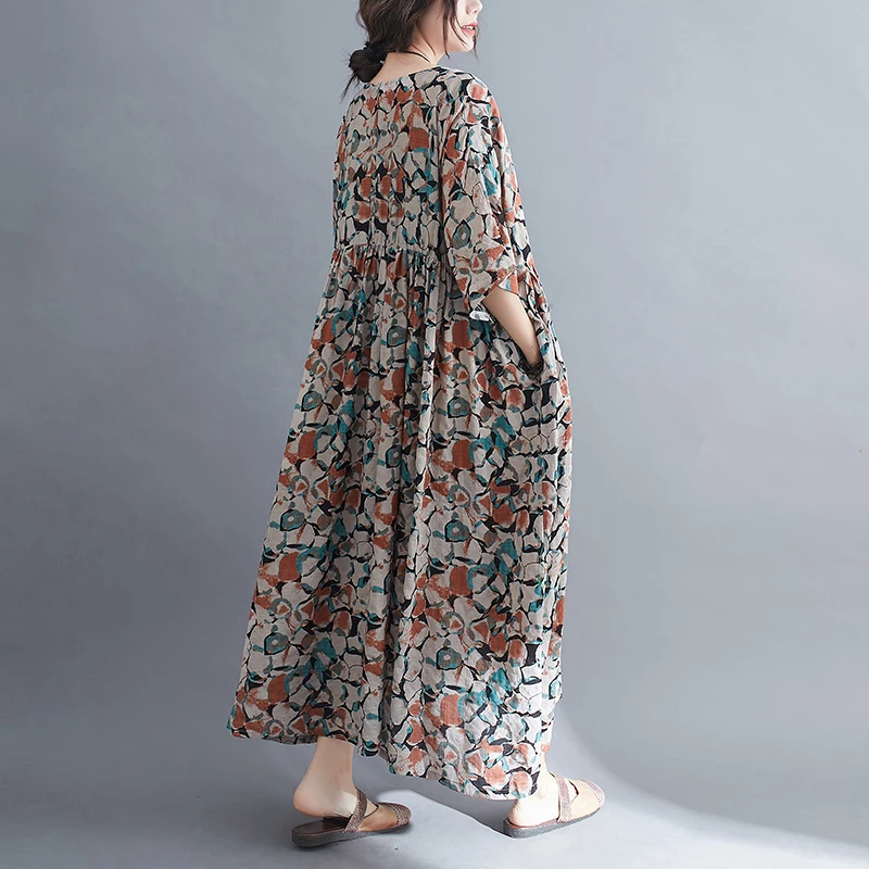 BIG SIZE Summer Women Fashion Elegant Flower Print Tops Ladies Female Plus Large Long Swing Casual Ruffles Cotton Linen Dress 
BIG SIZE Summer Women Fashion Elegant Flower Print Tops Ladies Female Plus Large Long Swing Casual Ruffles Cotton Linen Dress