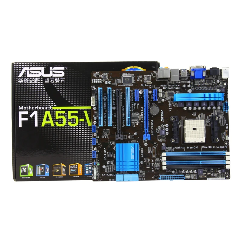 ASUS New F1A55-V Desktop Motherboard AMD A55 Socket FM1 DDR3 PCI-E X16 4×USB2.0 2×USB3.0 ATX Mainboard
ASUS New F1A55-V Desktop Motherboard AMD A55 Socket FM1 DDR3 PCI-E X16 4×USB2.0 2×USB3.0 ATX Mainboard