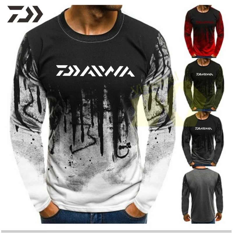 Демисезонная одежда Daiwa рубашки для рыбалки с длинным рукавом мужская