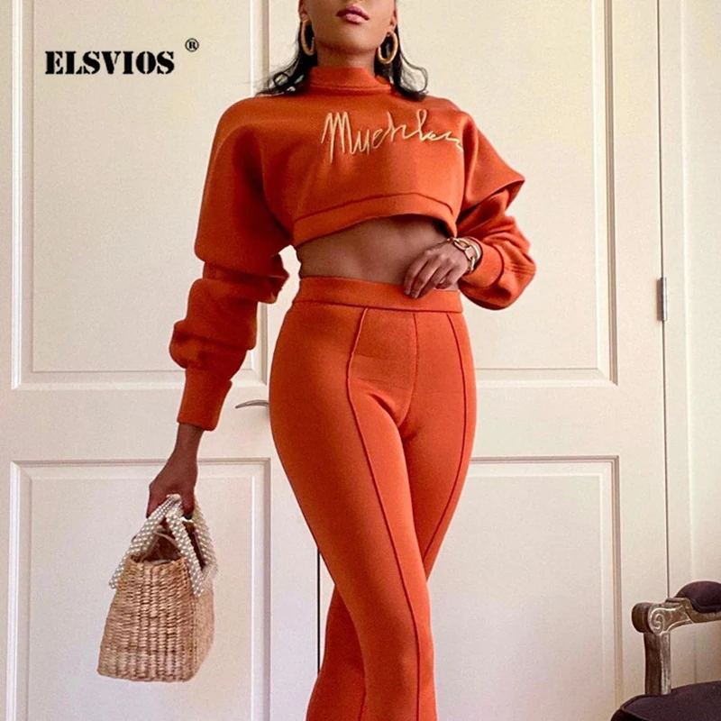 Autumn Winter Fashion Slim Short Tops Elastic Pencil Pants Suit Elegant Solid Letter Embroidery Two-piece Suit Lady 2 Piece Suit
Autumn Winter Fashion Slim Short Tops Elastic Pencil Pants Suit Elegant Solid Letter Embroidery Two-piece Suit Lady 2 Piece Suit