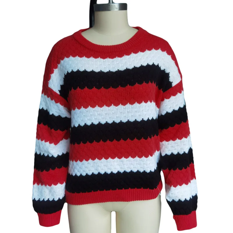 Autumn Winter Striped Sweater Women 2021 New Pullover Color Contrast Knitted Casual Long Sleeve Fashion Clothes Female Y227 
Autumn Winter Striped Sweater Women 2021 New Pullover Color Contrast Knitted Casual Long Sleeve Fashion Clothes Female Y227