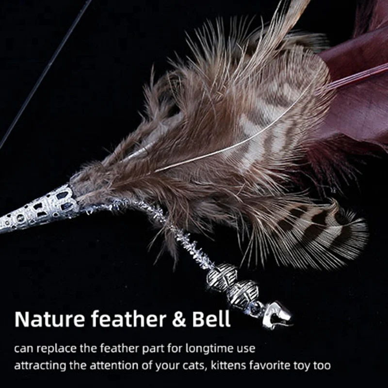 Pet Cat Feather Stick Interactive Toys Flexible Kitten Feather Toys Tease Cats Stick Training With Bells Pet Supplies 
Pet Cat Feather Stick Interactive Toys Flexible Kitten Feather Toys Tease Cats Stick Training With Bells Pet Supplies