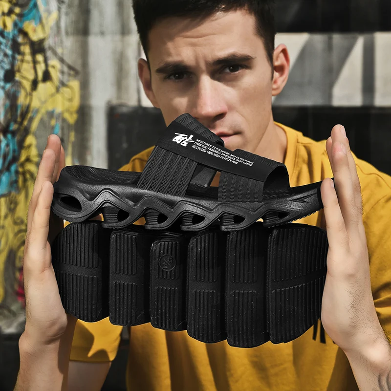 Summer Men's Fashion Trend Sandals Cool Words Upper Comfortable Wear-resistant Waterproof Flip-flop Outdoor Beach Slippers
Summer Men's Fashion Trend Sandals Cool Words Upper Comfortable Wear-resistant Waterproof Flip-flop Outdoor Beach Slippers