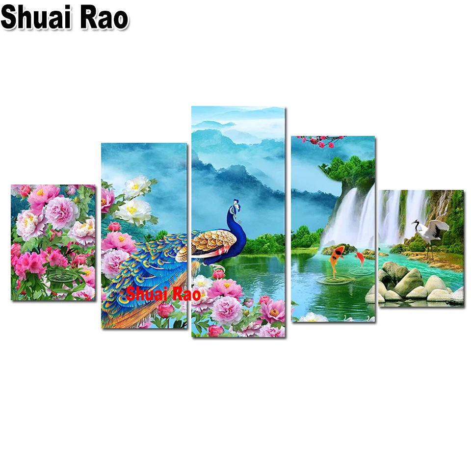 Peony Peacock 5d diy diamond painting 5 Pcs cross stitch full square/round drill mosaic diamond embroidery Chinese Landscape Art
Peony Peacock 5d diy diamond painting 5 Pcs cross stitch full square/round drill mosaic diamond embroidery Chinese Landscape Art