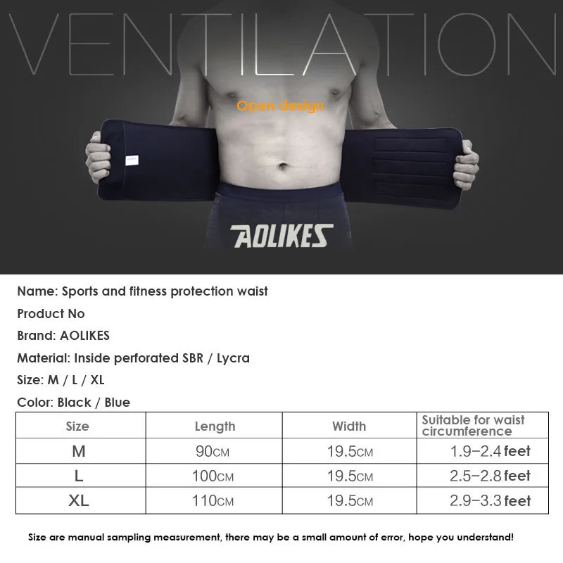 AOLIKES 1pc Sport Waist Back Belt Support Adjustable Lumbar Band Breathable Protective Gear Brace Weightlifting Belt Men Women
AOLIKES 1pc Sport Waist Back Belt Support Adjustable Lumbar Band Breathable Protective Gear Brace Weightlifting Belt Men Women
