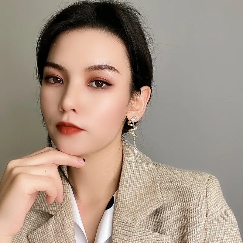 925 silver needle Diamond Spiral star Tassel Earrings temperament Fashion Earrings net red Earrings women
925 silver needle Diamond Spiral star Tassel Earrings temperament Fashion Earrings net red Earrings women