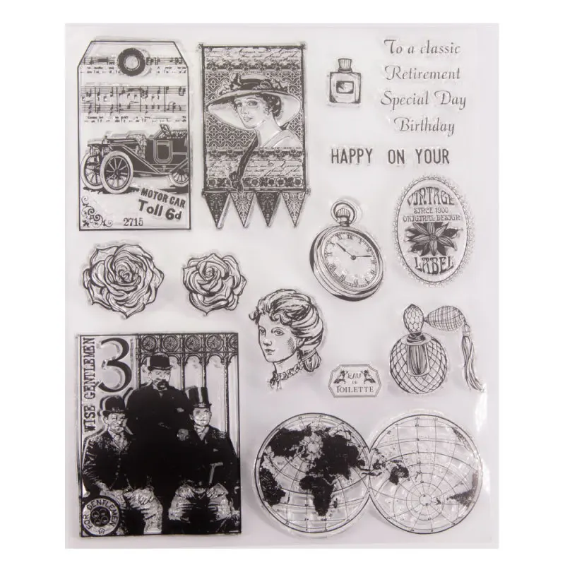 Carriage People Lady Clear Stamps Retro Transparent Silicone Stamp for Card Making DIY Scrapbooking World Map Clock Rose Stamps
Carriage People Lady Clear Stamps Retro Transparent Silicone Stamp for Card Making DIY Scrapbooking World Map Clock Rose Stamps