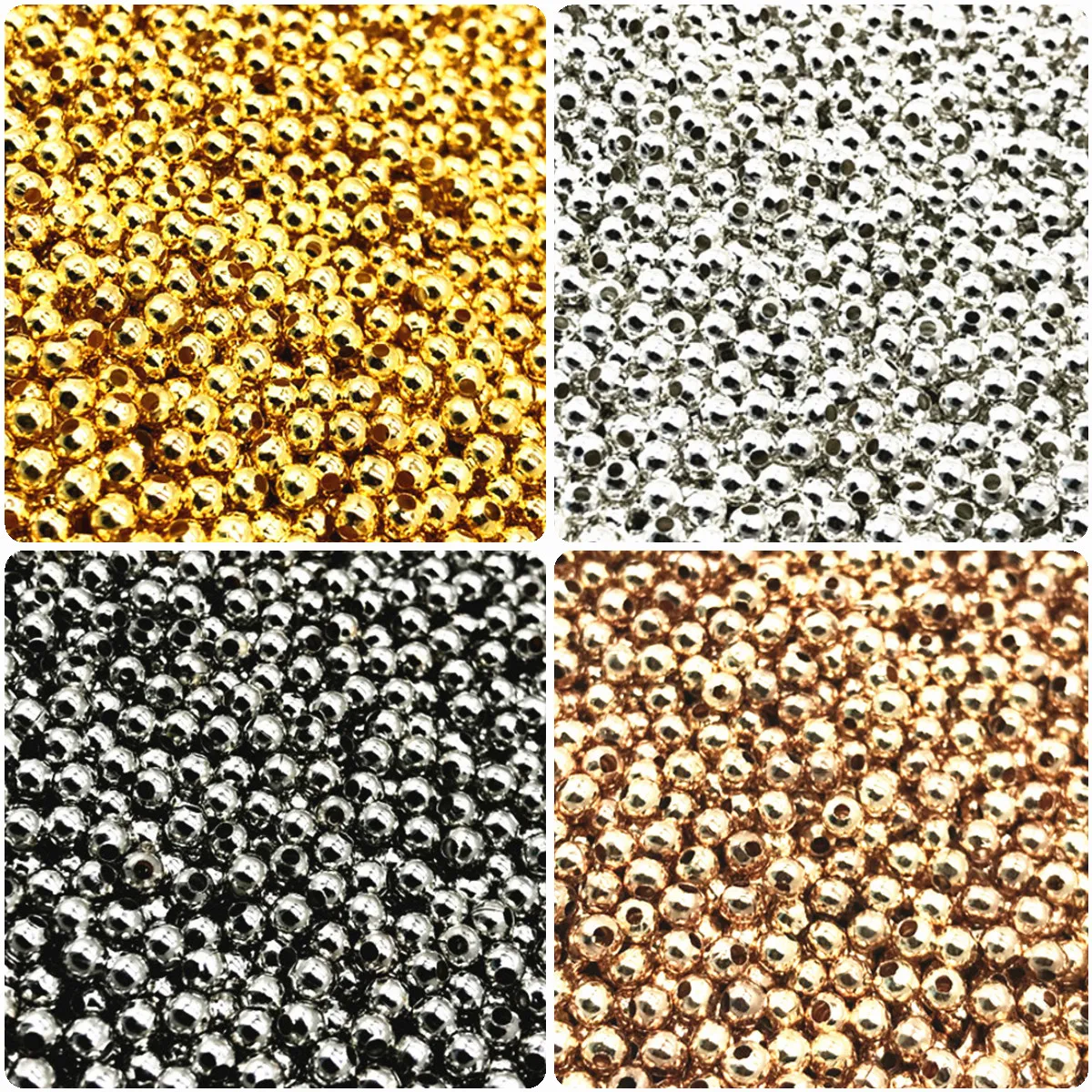 Металлические бусины золотистого/бронзового цвета 2/4/6 мм 500/200/50 шт. | Украшения и