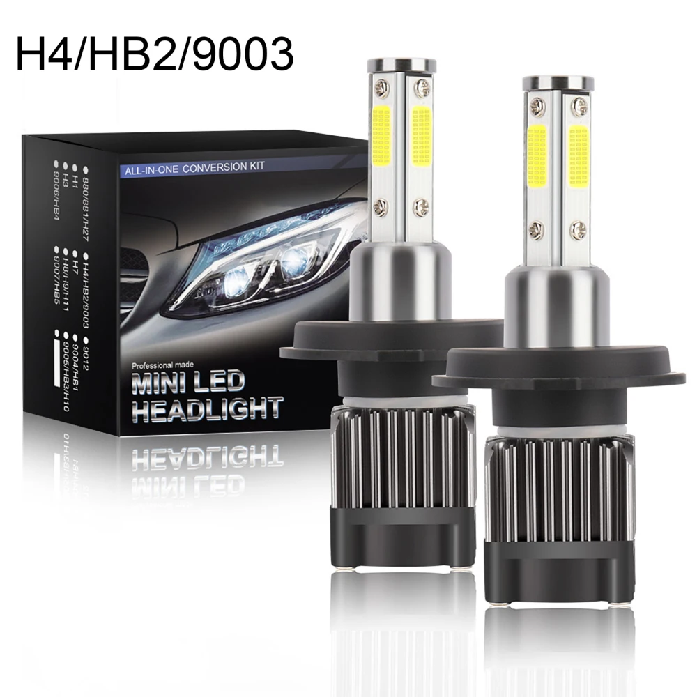 

2pcs Led H4 Hb2 9003 50w 5000lm 6000k Car Headlight Low Beam High Beam Light Fog Bulb Mini 9-36v Super Bright White Auto Lamp