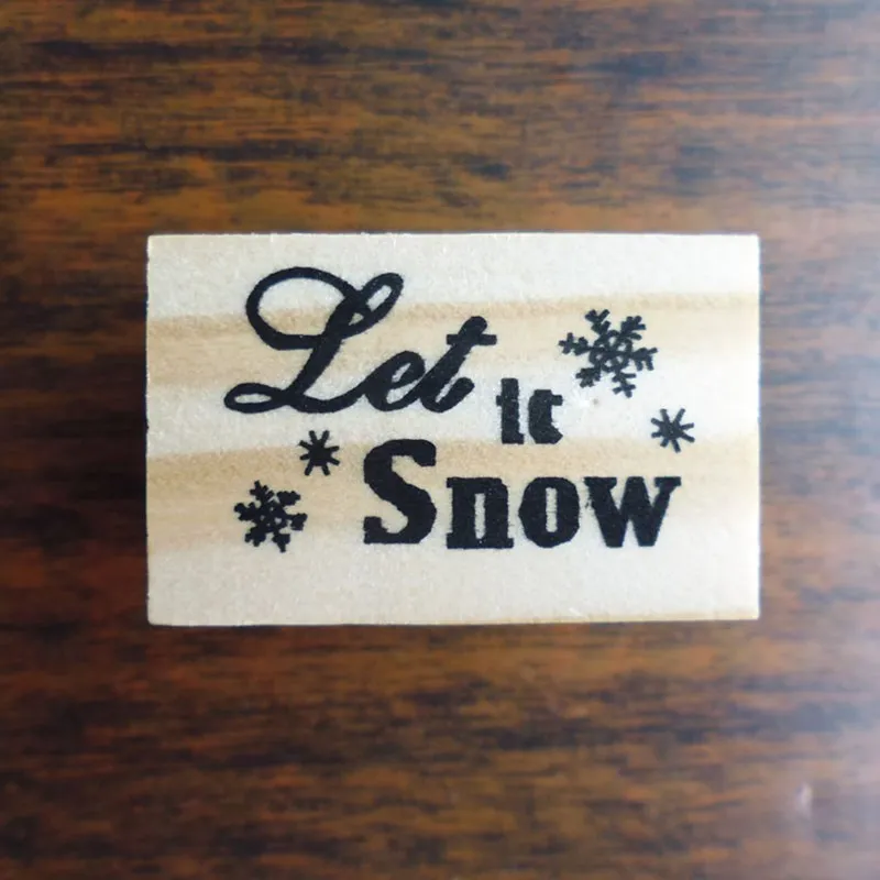 Декоративные штампы Let It Snow деревянные и резиновые для скрапбукинга | Дом сад
