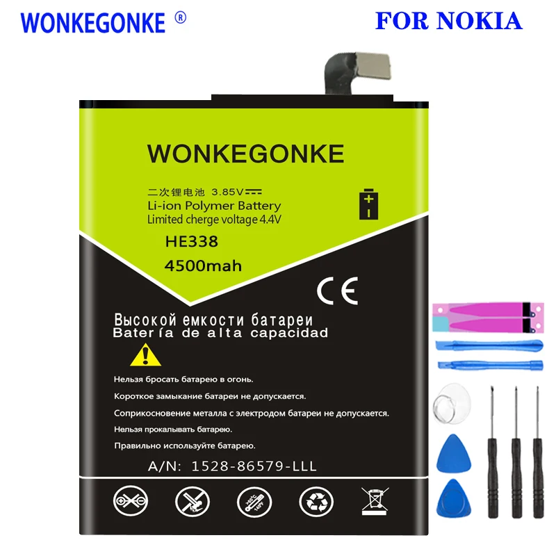 Аккумулятор WONKEGONKE HE338 для Nokia 2, аккумулятор высокого качества + Инструменты
Аккумулятор WONKEGONKE HE338 для Nokia 2, аккумулятор высокого качества + Инструменты