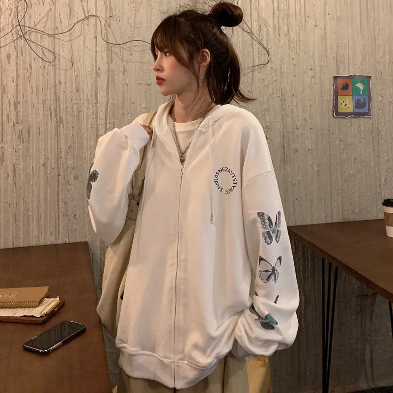 Hiphop Sweater Coat for Women Spring and Autumn Loose Style Bf Thin Style Chic Zipper Early Autumn Top 
Hiphop Sweater Coat for Women Spring and Autumn Loose Style Bf Thin Style Chic Zipper Early Autumn Top