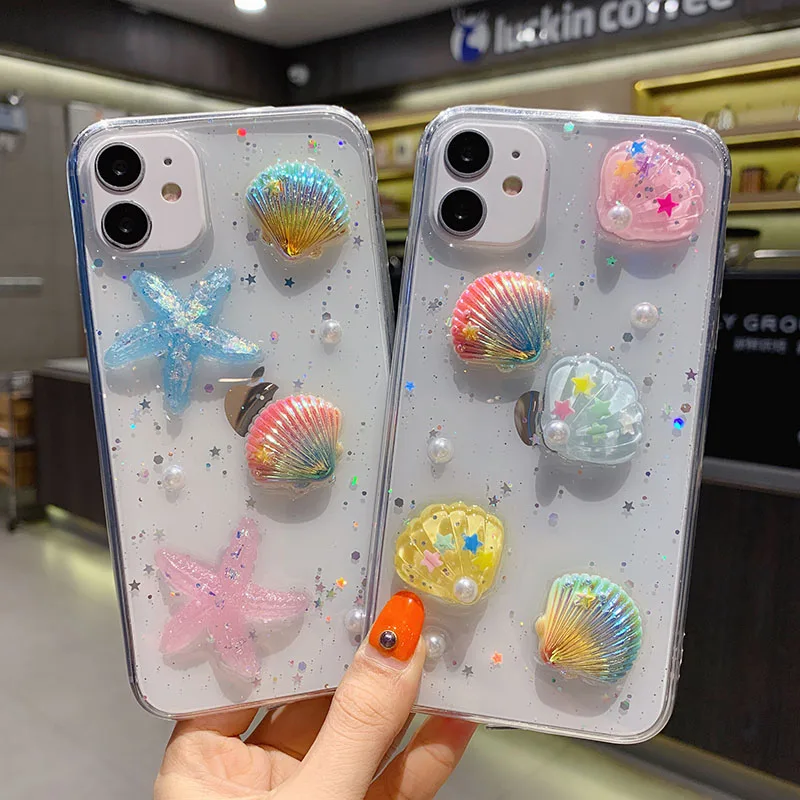For iphone Glitter Cover 3D Printing Fashion Cartoon Cute Starfish Shells Geometric Transparent Drops of Glue Case Anti - fall
For iphone Glitter Cover 3D Printing Fashion Cartoon Cute Starfish Shells Geometric Transparent Drops of Glue Case Anti - fall