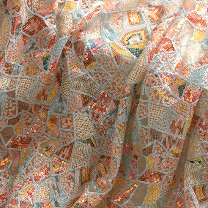 Quality gauze fabric Color Sequin embroidery patchwork Cheongsam skirt dress material
Quality gauze fabric Color Sequin embroidery patchwork Cheongsam skirt dress material
