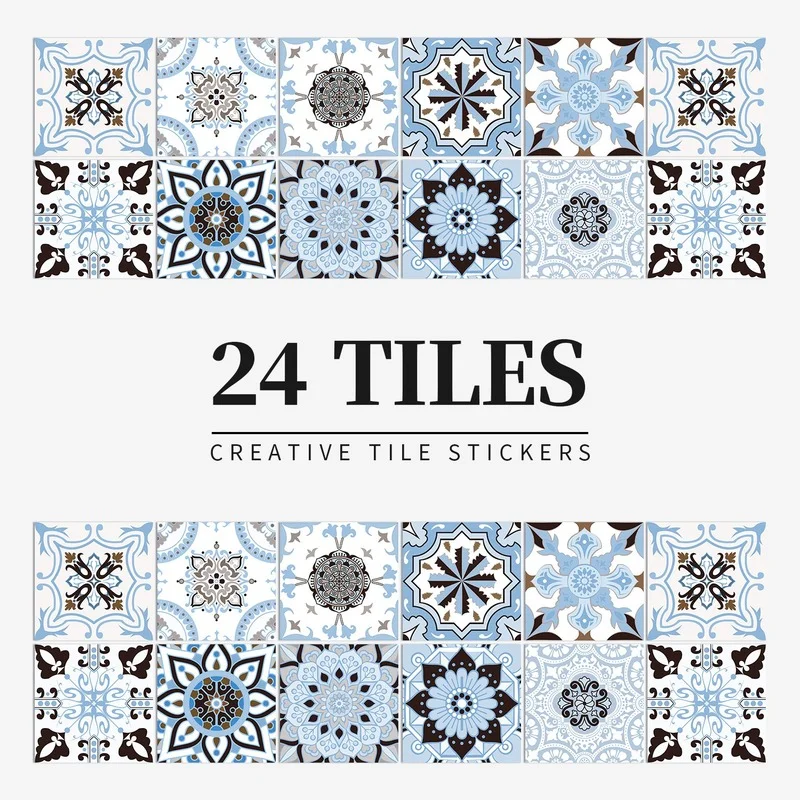 24 PCS European Style Blue Retro Pattern Wall Sticker Easy Clean Self Adhesive Waterproof Kitchen Bathroom Stickers
24 PCS European Style Blue Retro Pattern Wall Sticker Easy Clean Self Adhesive Waterproof Kitchen Bathroom Stickers