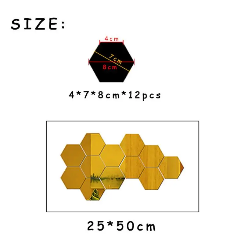 12Pcs 3D Hexagon Acrylic Mirror Wall Stickers DIY Art Wall Decor Stickers Home Decor Living Room Mirrored Decorative Sticker 
12Pcs 3D Hexagon Acrylic Mirror Wall Stickers DIY Art Wall Decor Stickers Home Decor Living Room Mirrored Decorative Sticker