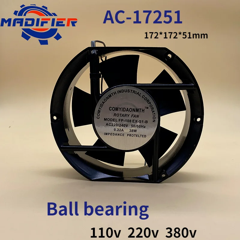 Ac17251 Ac Ball Bearing Cooling Fan Inverter Aluminum Frame Large Communication Room Ventilating Fan Oval 110v 220v 380v 
Ac17251 Ac Ball Bearing Cooling Fan Inverter Aluminum Frame Large Communication Room Ventilating Fan Oval 110v 220v 380v