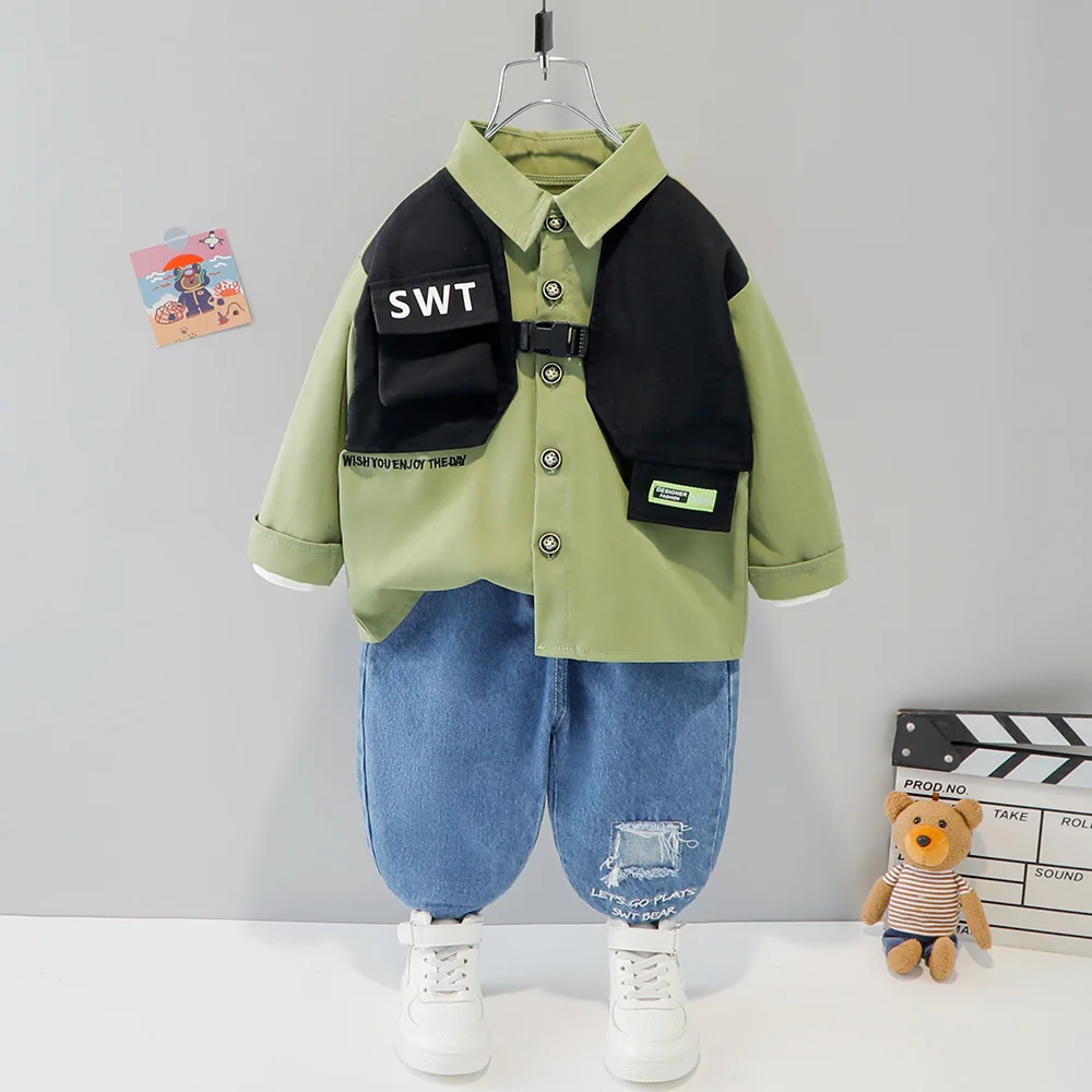 Newborn Boy Sets Spring Baby Costume Infant Casual Shirt+Jeans Two Piece Kids Suit Korean Toddler Comfortable Cotton Boy Outfit
Newborn Boy Sets Spring Baby Costume Infant Casual Shirt+Jeans Two Piece Kids Suit Korean Toddler Comfortable Cotton Boy Outfit