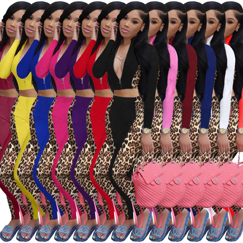 Женский спортивный костюм из 2 предметов, повседневный теплый костюм на молнии с длинным рукавом и леопардовым принтом, осень 2021
Женский спортивный костюм из 2 предметов, повседневный теплый костюм на молнии с длинным рукавом и леопардовым принтом, осень 2021