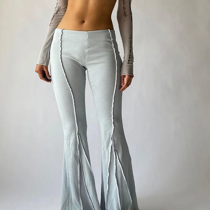 Stitch Women's Flare Pants Sexy Low Waist Contrast Knitted Ribbed Wide Leg Pant Women Summer All-Match Solid Female Bottoms
Stitch Women's Flare Pants Sexy Low Waist Contrast Knitted Ribbed Wide Leg Pant Women Summer All-Match Solid Female Bottoms