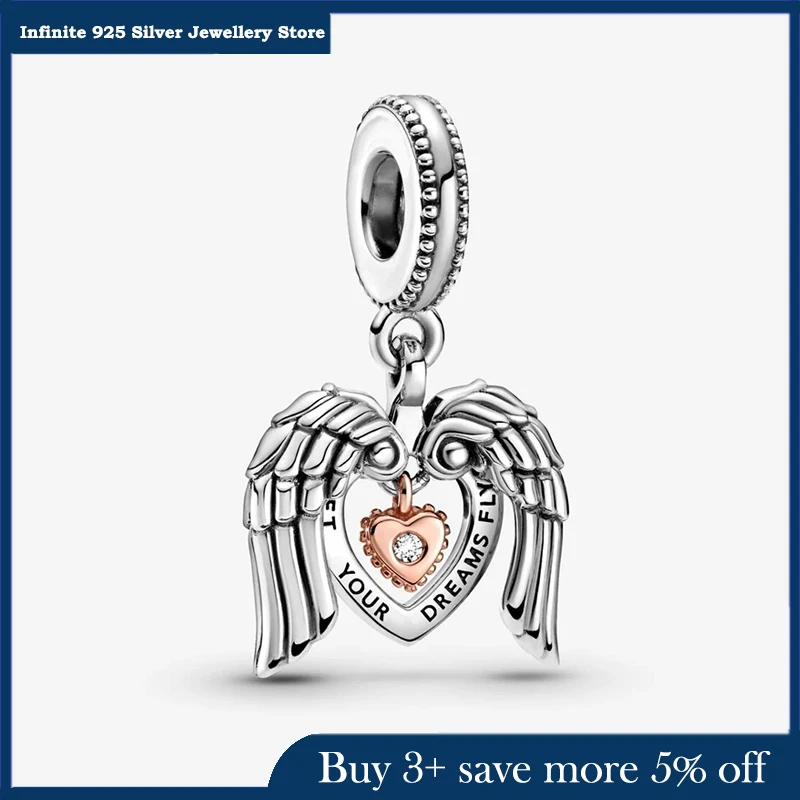 2021 New 925 Sterling Silver Beads Club Angel Wings & Heart Dangle Charms Fit Original Pandora Bracelet Women DIY Jewelry
2021 New 925 Sterling Silver Beads Club Angel Wings & Heart Dangle Charms Fit Original Pandora Bracelet Women DIY Jewelry